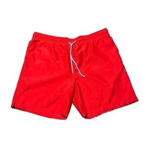 Lands End Red Polyester Swimming Trunks Men Size XL 40-42